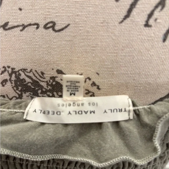 Truly Madly Deeply Sage Green Smocked Crop Top - Picture 3 of 4